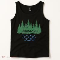 Oregon Trees Silhouette Nature Outdoorsy Tank Top thumb 2