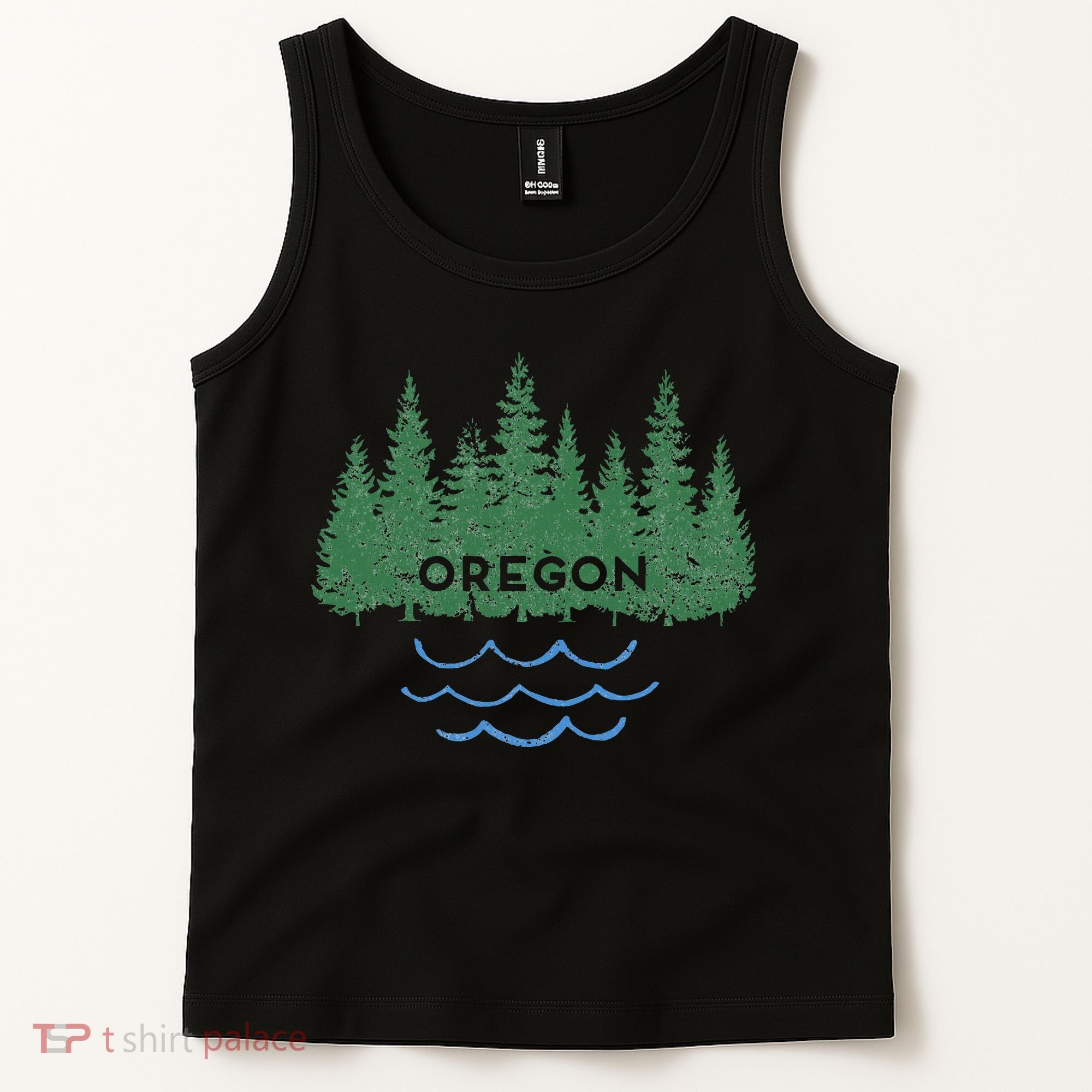 Oregon Trees Silhouette Nature Outdoorsy Tank Top