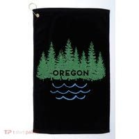 Oregon Trees Silhouette Nature Outdoorsy Golf Towel thumb 0