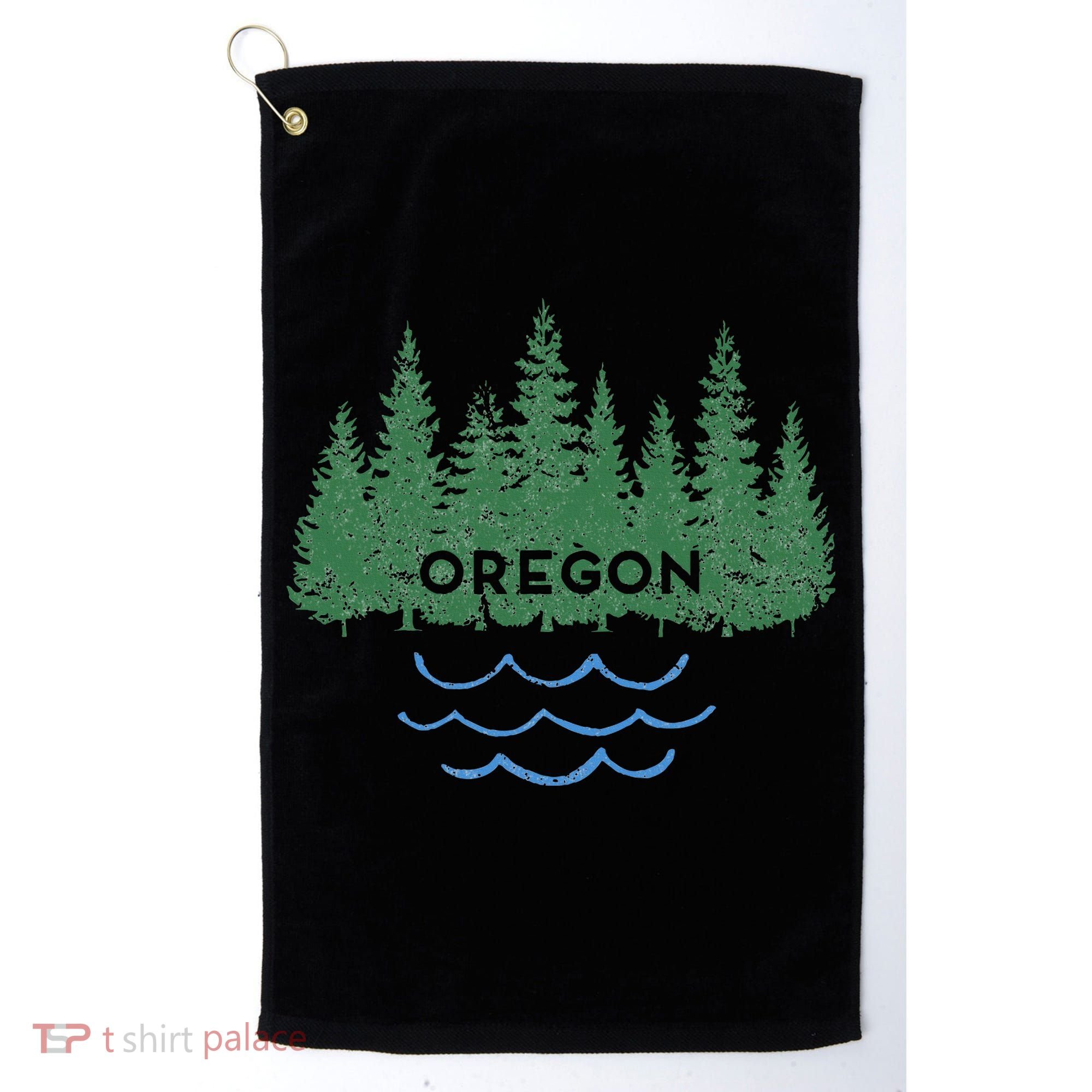 Oregon Trees Silhouette Nature Outdoorsy Golf Towel