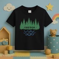 Oregon Trees Silhouette Nature Outdoorsy Toddler T-Shirt thumb 3
