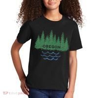 Oregon Trees Silhouette Nature Outdoorsy Kids T-Shirt thumb 2