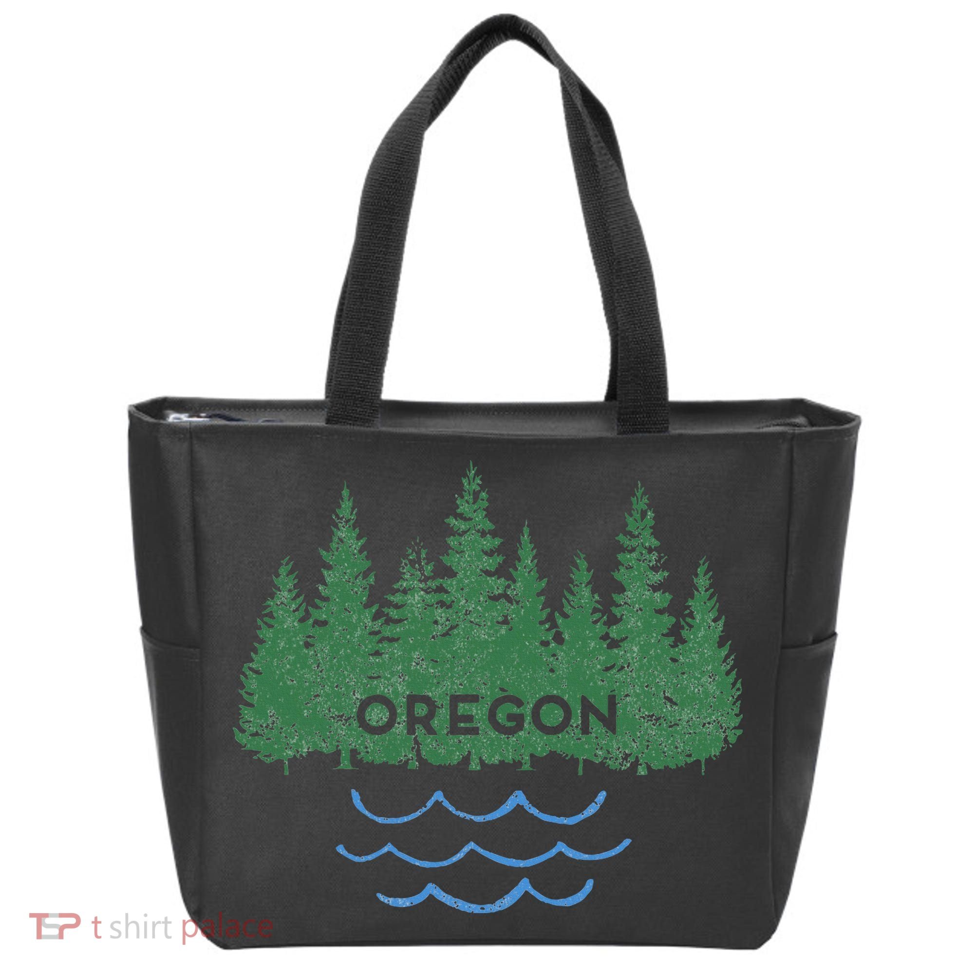 Oregon Trees Silhouette Nature Outdoorsy Tote Bag