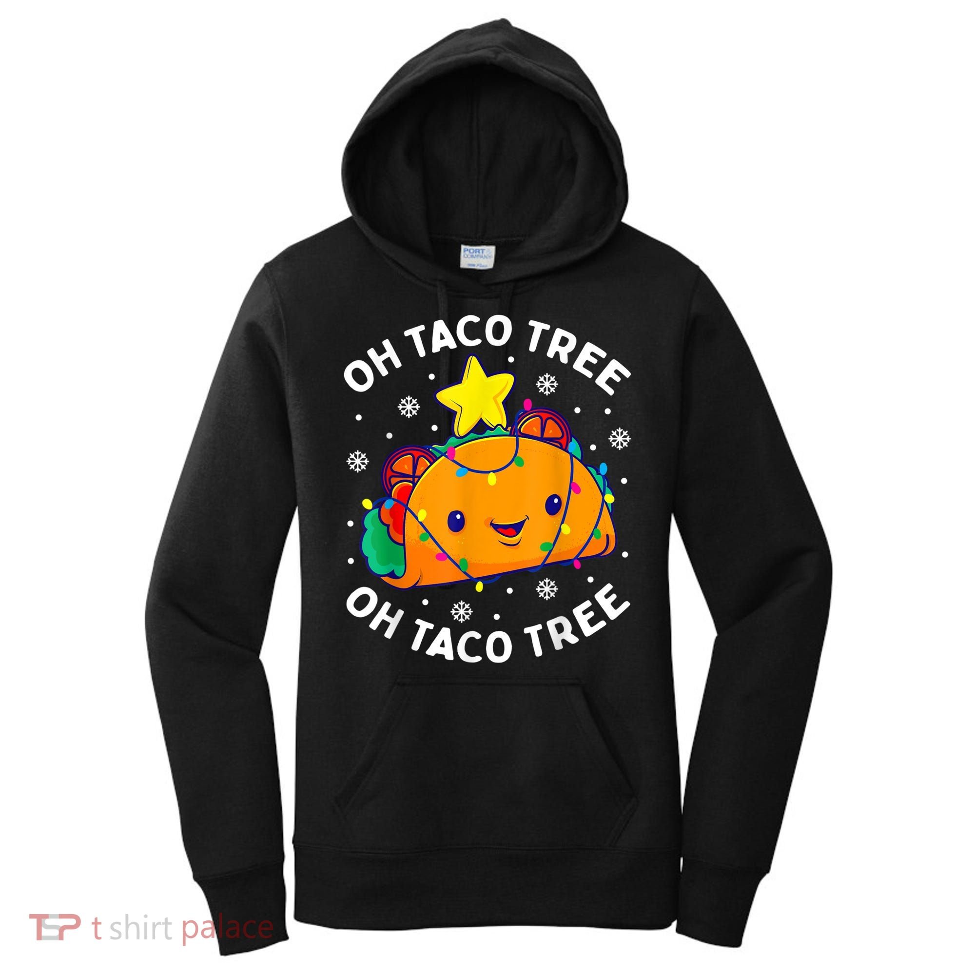 Oh Taco Tree Christmas Cute Xmas Mexican Food Lover Women's Hoodie
