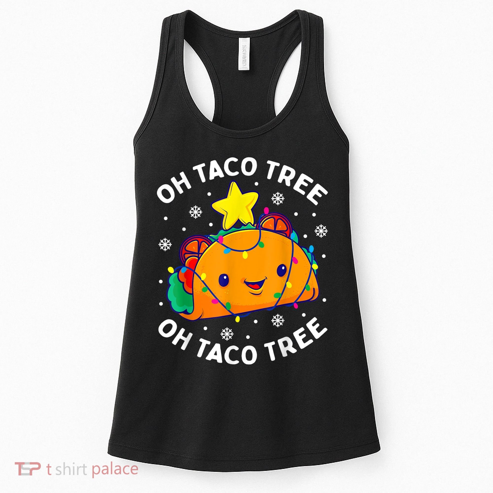 Oh Taco Tree Christmas Cute Xmas Mexican Food Lover Women's Tank Top