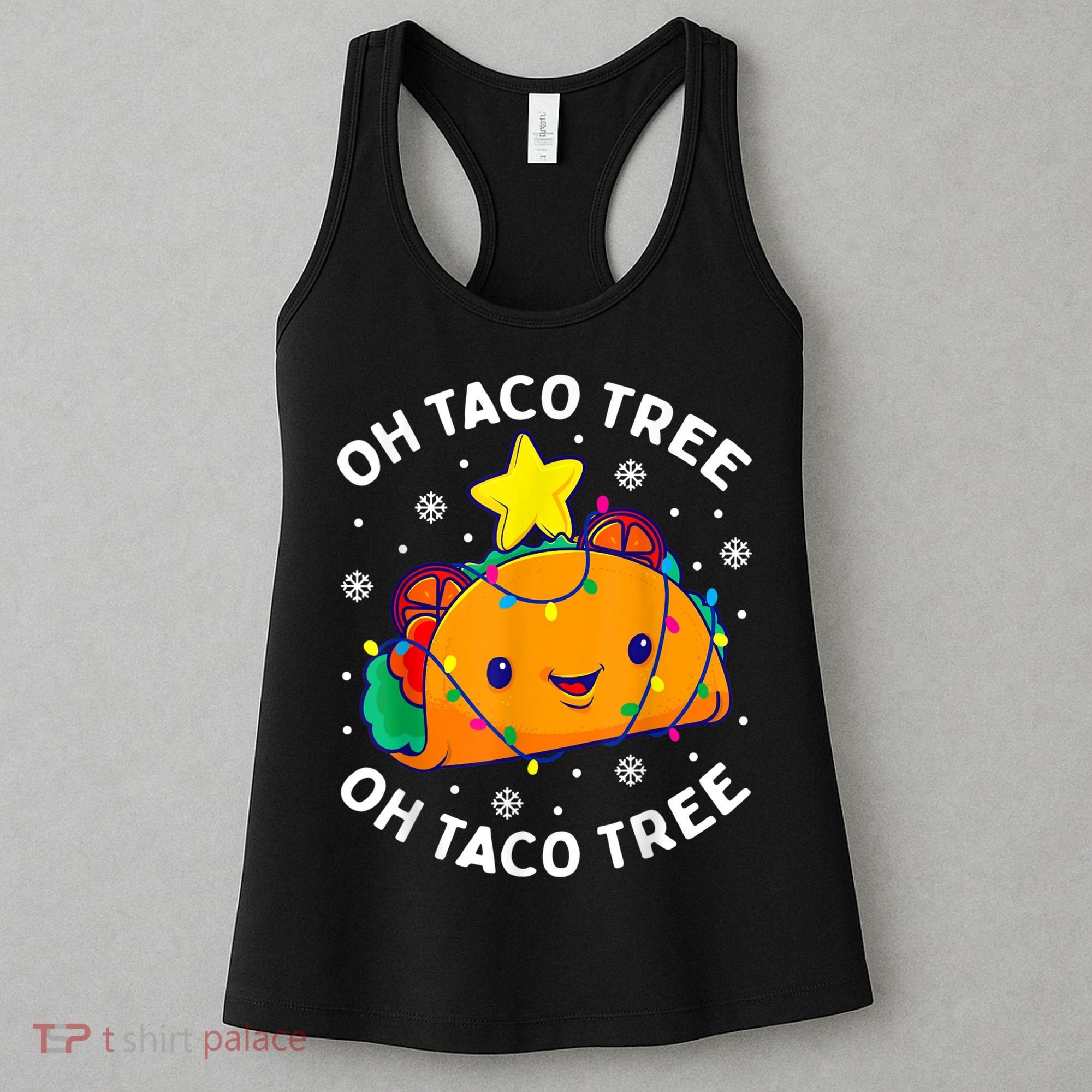 Oh Taco Tree Christmas Cute Xmas Mexican Food Lover Women's Tank Top