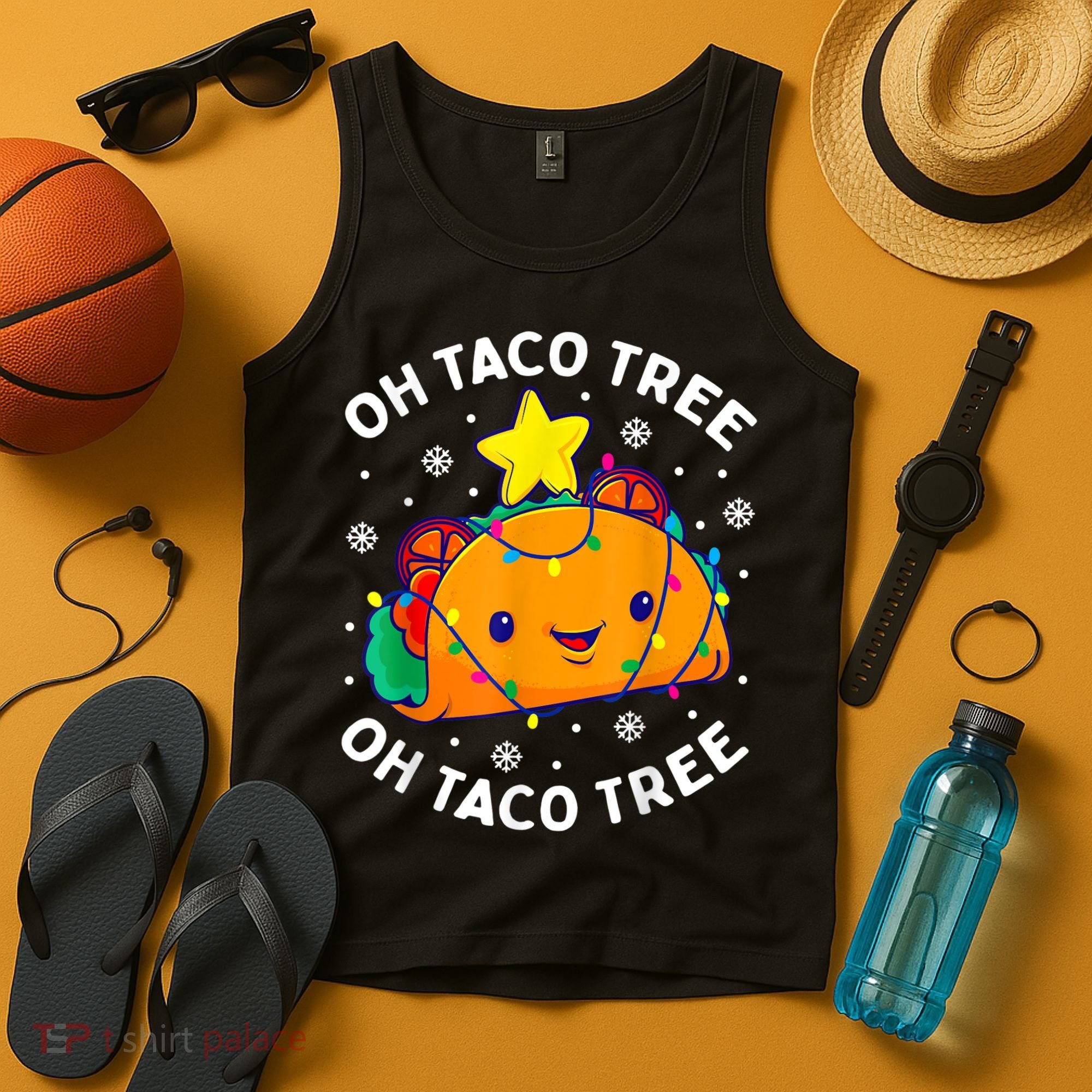 Oh Taco Tree Christmas Cute Xmas Mexican Food Lover Tank Top