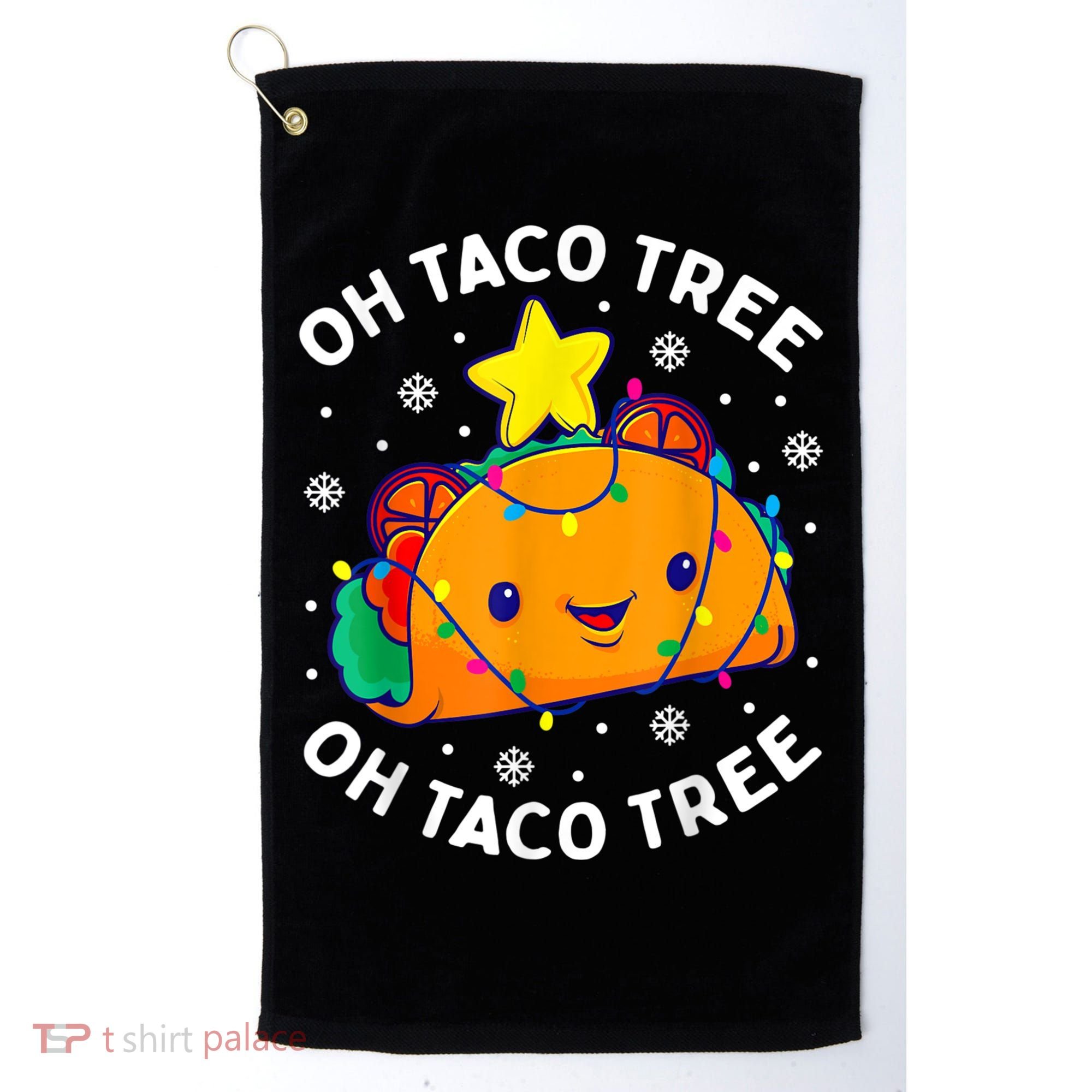 Oh Taco Tree Christmas Cute Xmas Mexican Food Lover Golf Towel