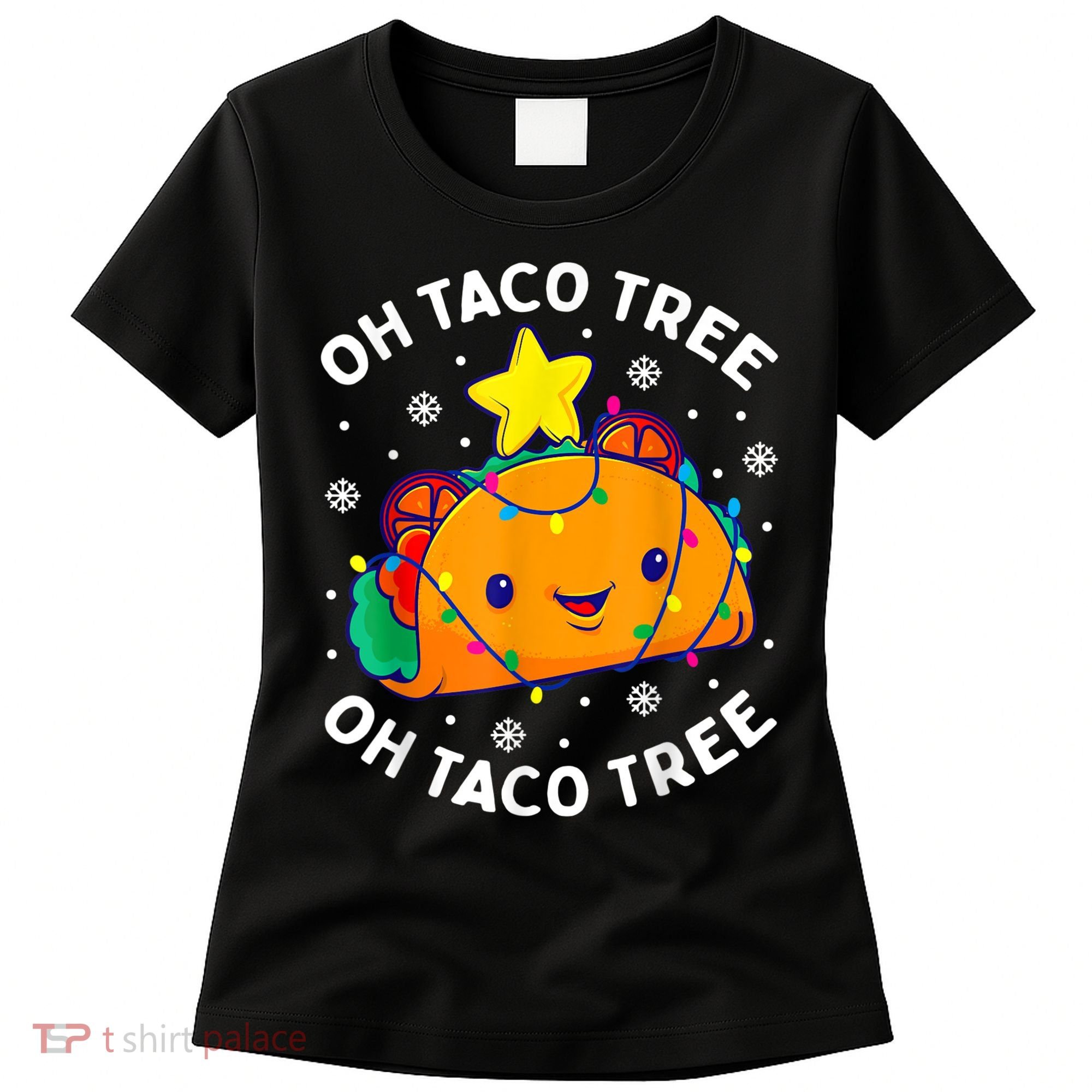 Oh Taco Tree Christmas Cute Xmas Mexican Food Lover Women's T-Shirt