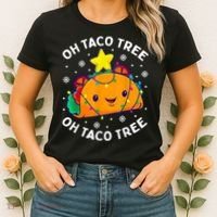 Oh Taco Tree Christmas Cute Xmas Mexican Food Lover Women's T-Shirt thumb 2
