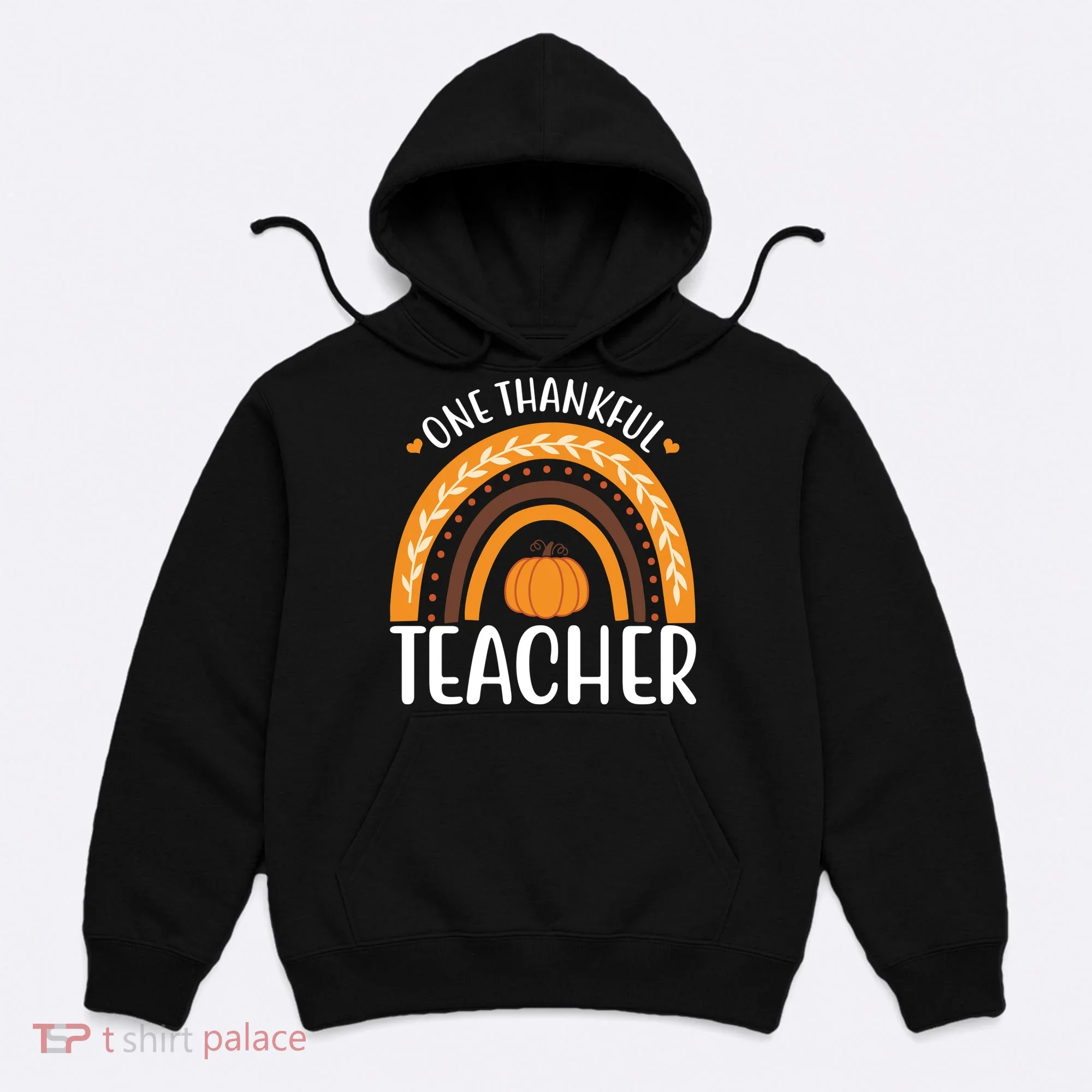 One Thankful Teacher Rainbow Pumpkin Thanksgiving Hoodie