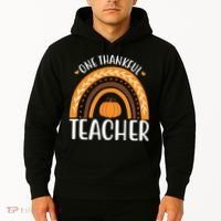 One Thankful Teacher Rainbow Pumpkin Thanksgiving Hoodie thumb 2