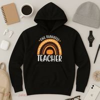 One Thankful Teacher Rainbow Pumpkin Thanksgiving Hoodie thumb 3
