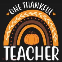 One Thankful Teacher Rainbow Pumpkin Thanksgiving Long Sleeve Shirt thumb 2