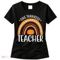 One Thankful Teacher Rainbow Pumpkin Thanksgiving Women's T-Shirt thumb 0