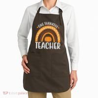 One Thankful Teacher Rainbow Pumpkin Thanksgiving Apron thumb 2