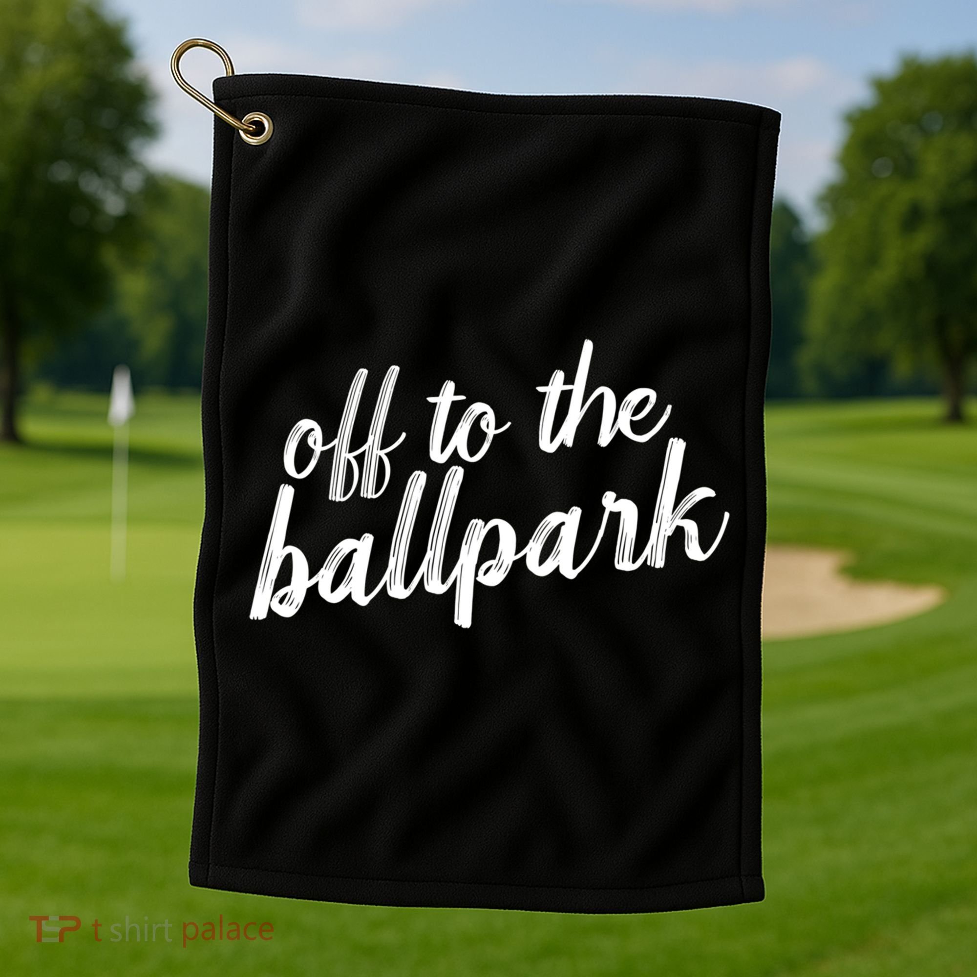Off To The Ballpark Game Day Vibes Softball Baseball Gift Golf Towel