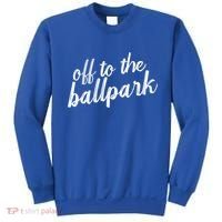 Off To The Ballpark Game Day Vibes Softball Baseball Gift Sweatshirt thumb 0