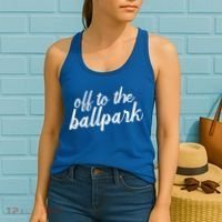 Off To The Ballpark Game Day Vibes Softball Baseball Gift Women's Tank Top thumb 2