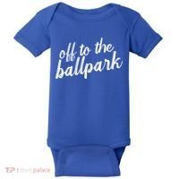 Off To The Ballpark Game Day Vibes Softball Baseball Gift Baby Bodysuit thumb 0