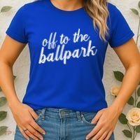 Off To The Ballpark Game Day Vibes Softball Baseball Gift Women's T-Shirt thumb 2