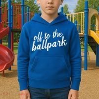 Off To The Ballpark Game Day Vibes Softball Baseball Gift Kids Hoodie thumb 2