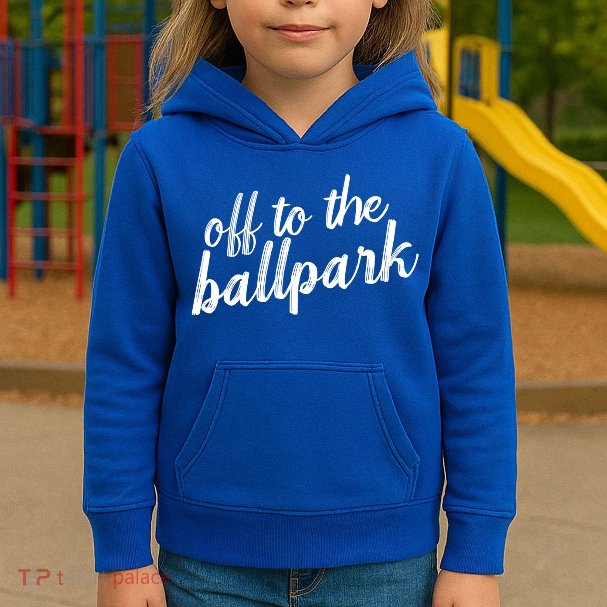 Off To The Ballpark Game Day Vibes Softball Baseball Gift Kids Hoodie