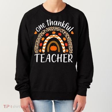 One Thankful Teacher, Autumn Fall Leopard Design Women's Sweatshirt