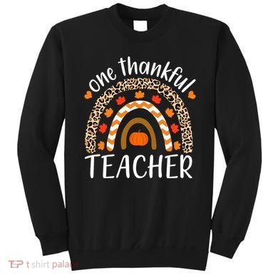 One Thankful Teacher, Autumn Fall Leopard Design Sweatshirt