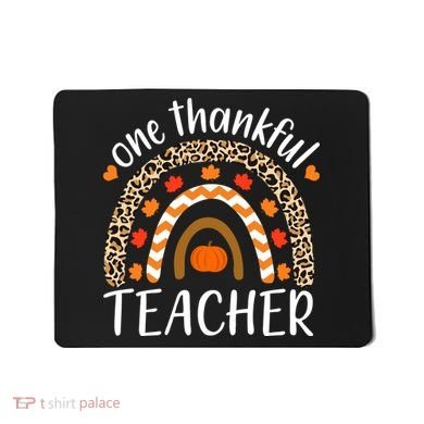 One Thankful Teacher, Autumn Fall Leopard Design Mousepad