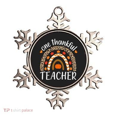 One Thankful Teacher, Autumn Fall Leopard Design Ornament