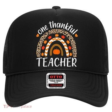 One Thankful Teacher, Autumn Fall Leopard Design Hat