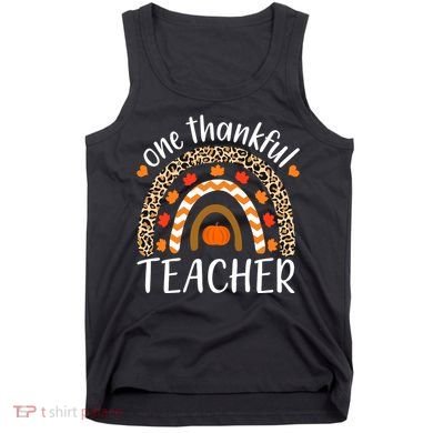 One Thankful Teacher, Autumn Fall Leopard Design Tank Top