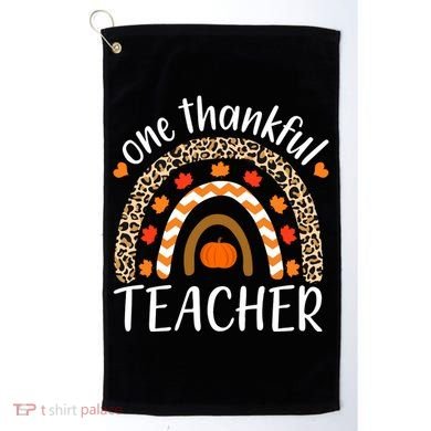 One Thankful Teacher, Autumn Fall Leopard Design Golf Towel