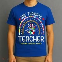 One Thankful Teacher Hispanic Heritage Month Countries T-Shirt thumb 3