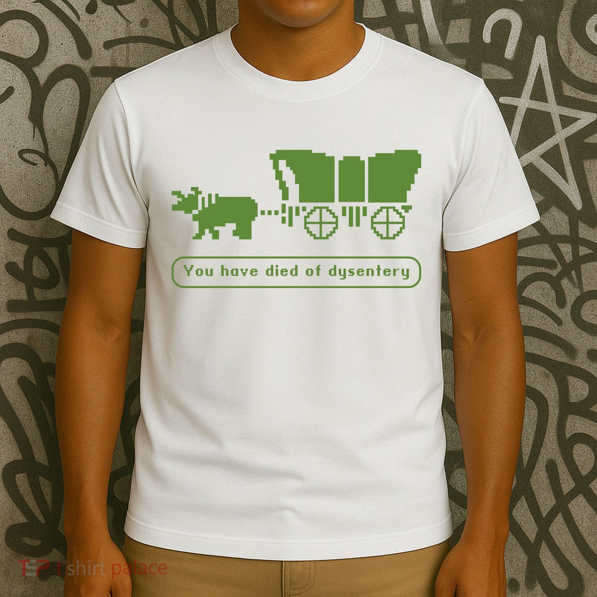 Oregon Trail T Shirt You Have Died Of Dysentery 8Bit Video Game 1865 T-Shirt