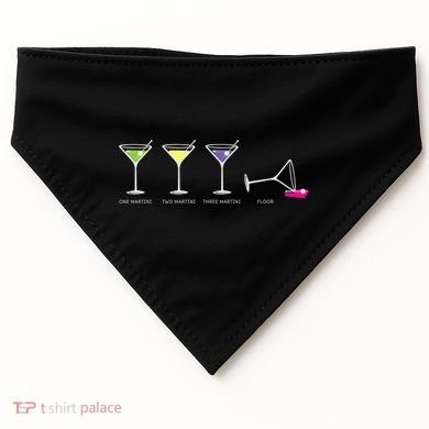 One Two Three Martini Floor For Martini Lovers Cocktail Fans Premium USA-Made Doggie Bandana