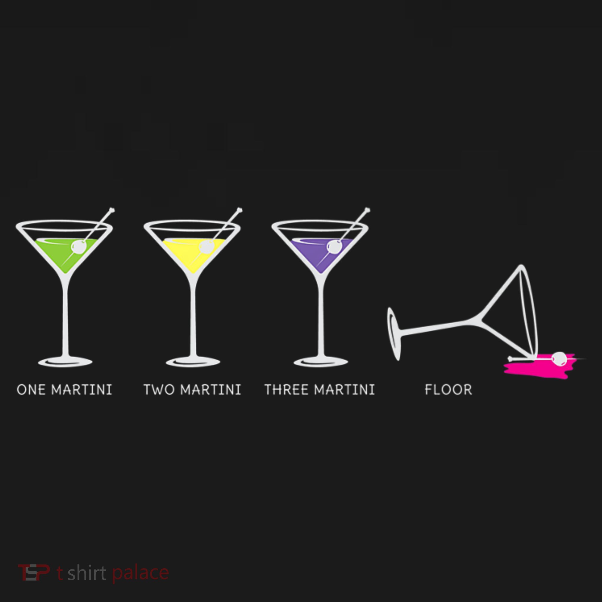 One Two Three Martini Floor For Martini Lovers Cocktail Fans Premium Apron