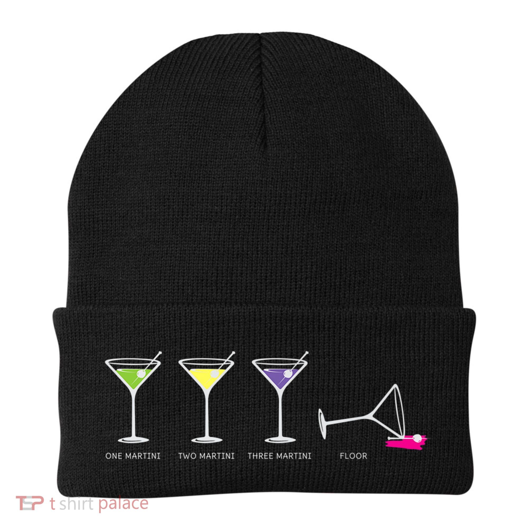 One Two Three Martini Floor For Martini Lovers Cocktail Fans Premium Beanie