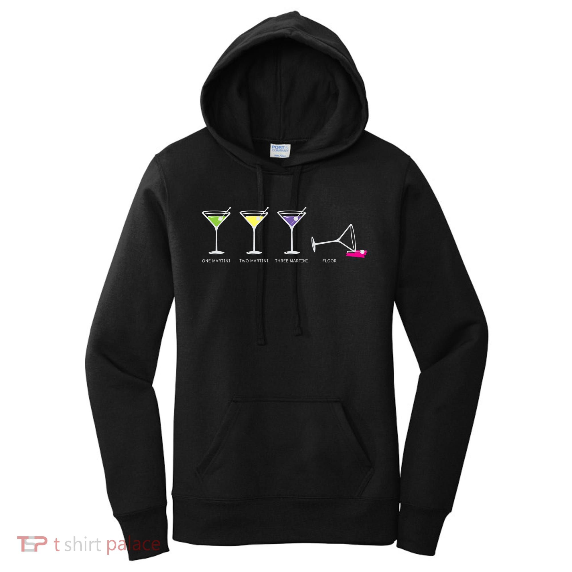 One Two Three Martini Floor For Martini Lovers Cocktail Fans Premium Women's Hoodie