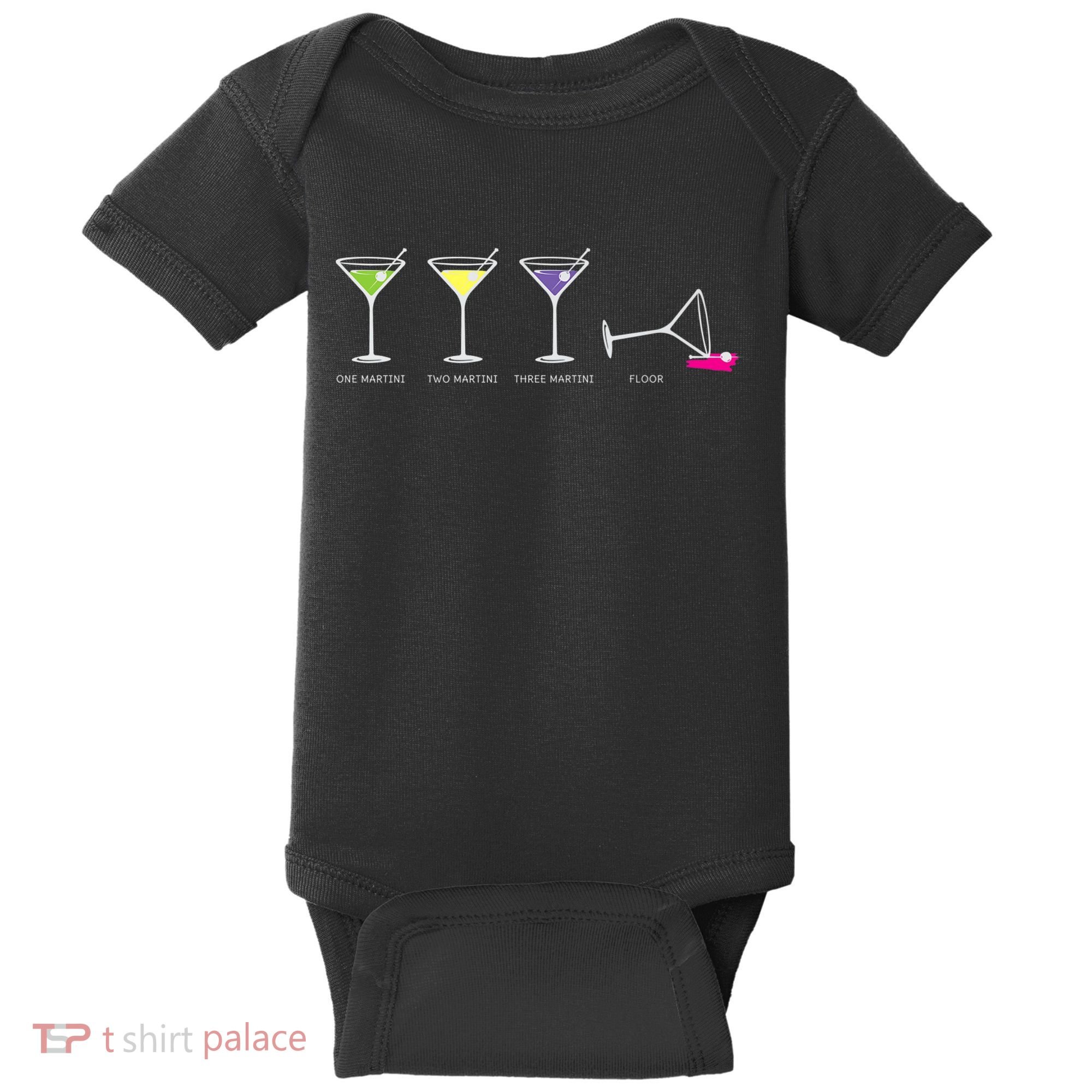 One Two Three Martini Floor For Martini Lovers Cocktail Fans Premium Baby Bodysuit