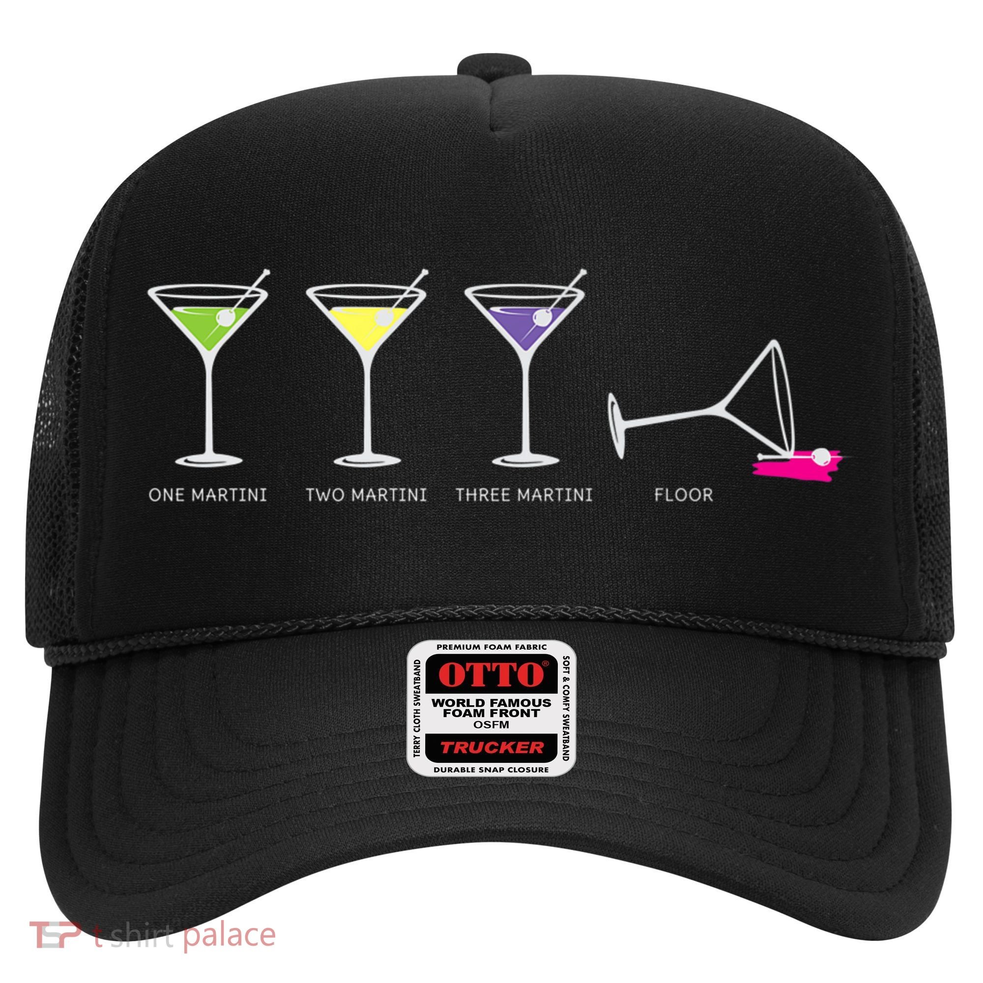 One Two Three Martini Floor For Martini Lovers Cocktail Fans Premium Hat