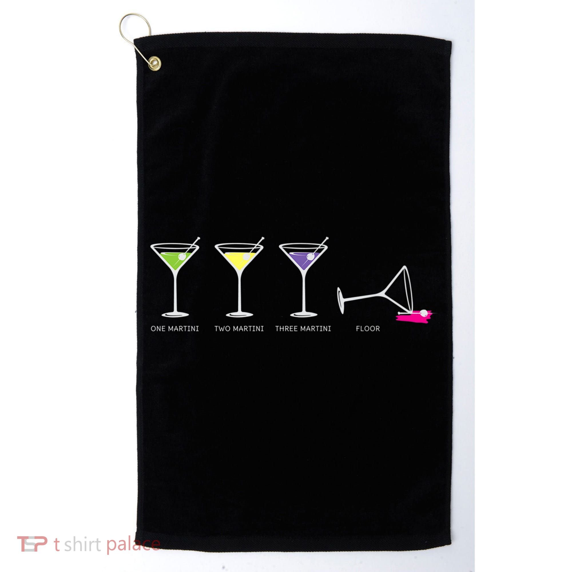 One Two Three Martini Floor For Martini Lovers Cocktail Fans Premium Golf Towel