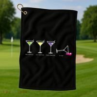 One Two Three Martini Floor For Martini Lovers Cocktail Fans Premium Golf Towel thumb 1