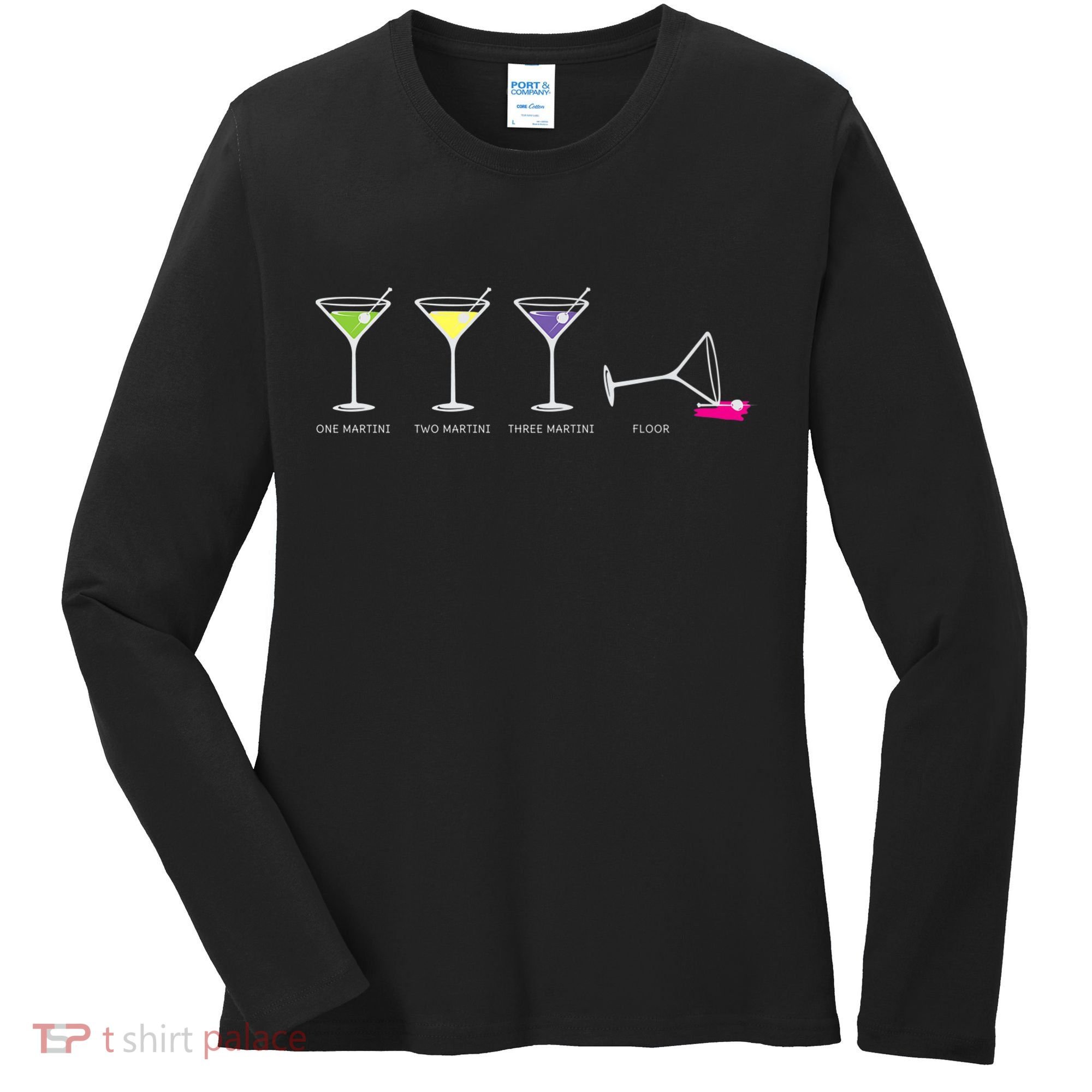 One Two Three Martini Floor For Martini Lovers Cocktail Fans Premium Women's Long Sleeve Shirt