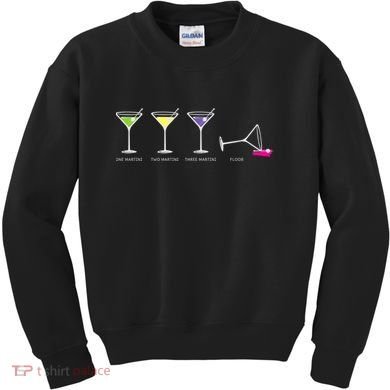 One Two Three Martini Floor For Martini Lovers Cocktail Fans Premium Kids Sweatshirt