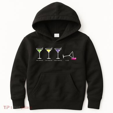 One Two Three Martini Floor For Martini Lovers Cocktail Fans Premium Kids Hoodie