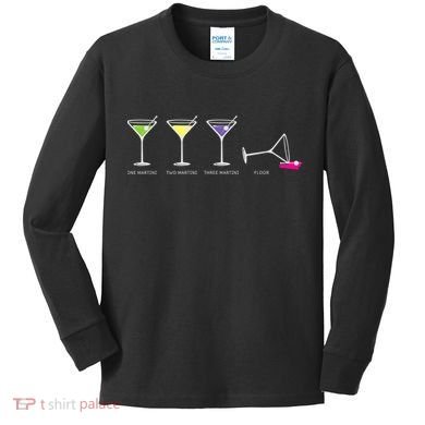 One Two Three Martini Floor For Martini Lovers Cocktail Fans Premium Kids Long Sleeve Shirt