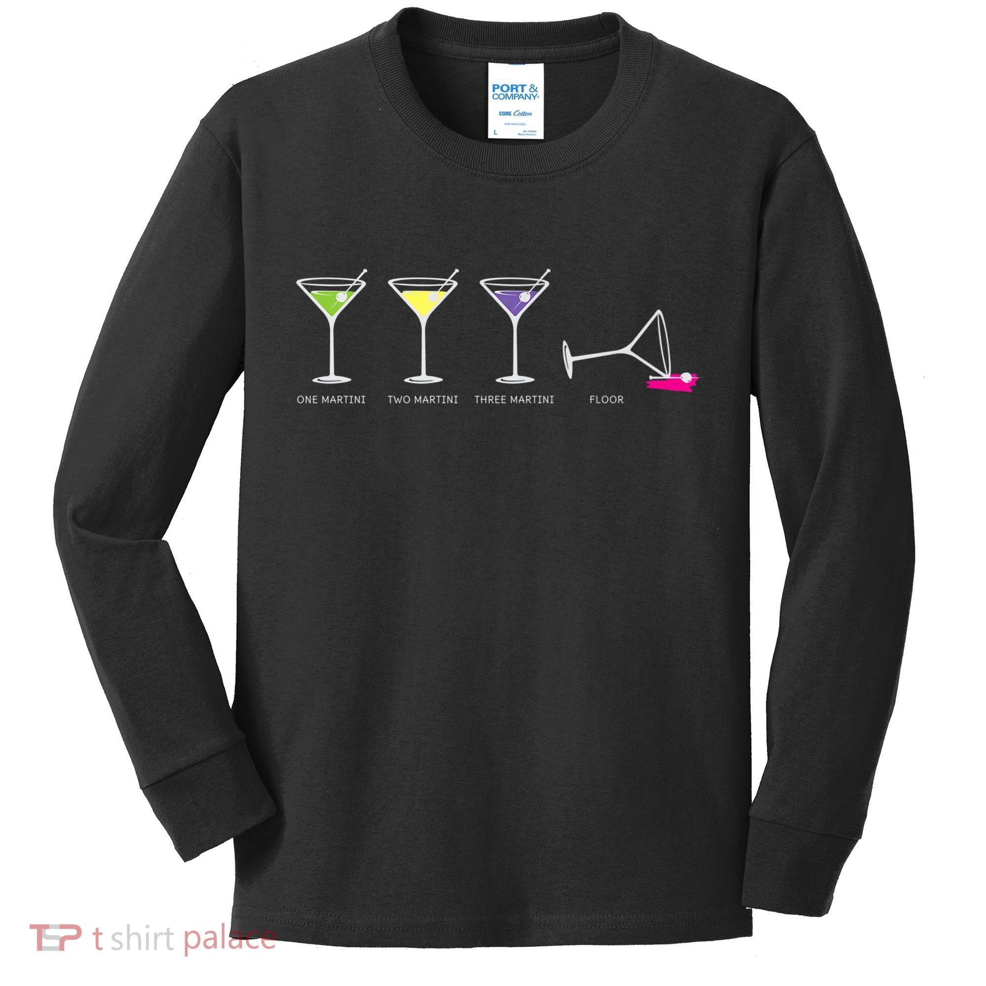 One Two Three Martini Floor For Martini Lovers Cocktail Fans Premium Kids Long Sleeve Shirt