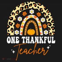 One Thankful Teacher Thanksgiving Fall Autumn Groovy Leopard Women's Hoodie thumb 2